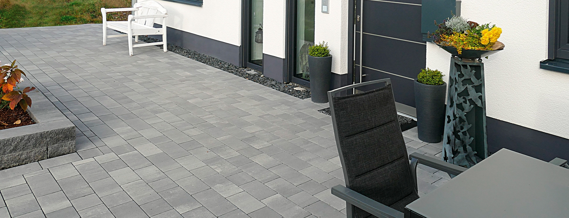 Rekalit LINEAR, mangan-grau – Steingrößen 32 x 16 cm / 24 x 16 cm / 16 x 16 cm