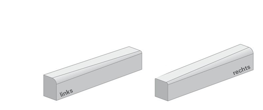 BARRIFLEX Verbindungsbord 1-tlg. li/re zu Rundbord 15/22 cm r50